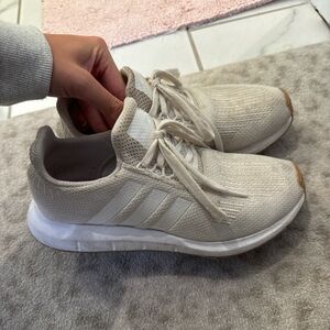 adidas Women’s Knit Running Sneakers in Cream/Tan